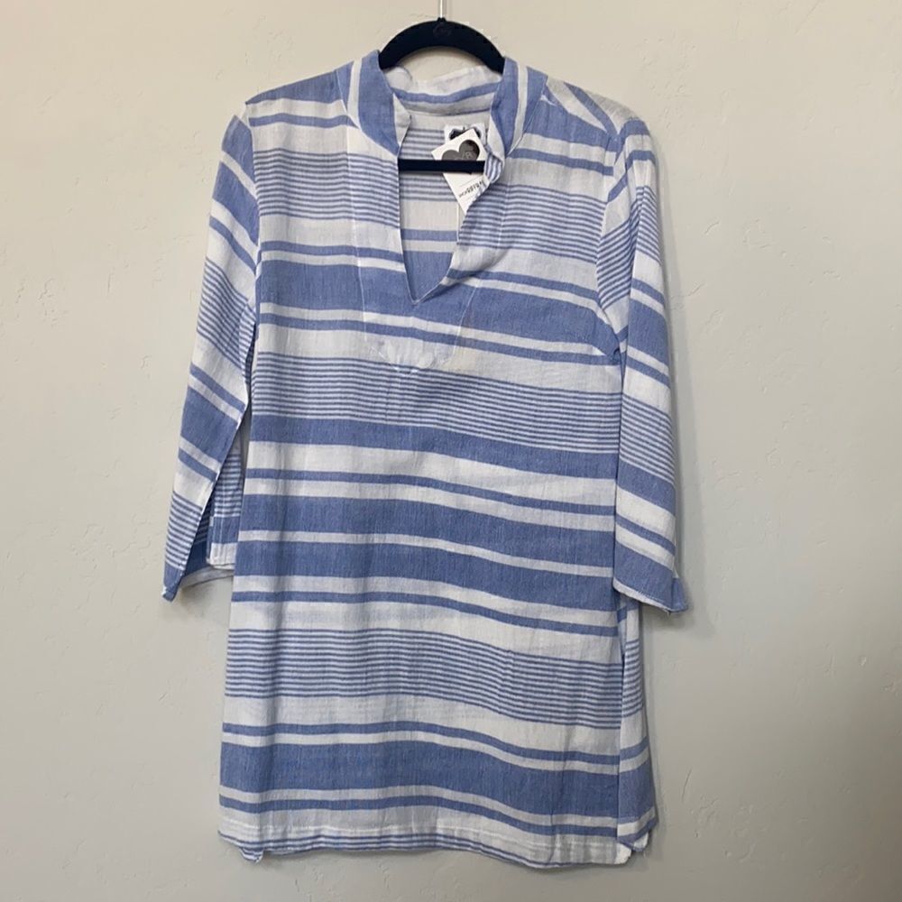 Mudpie Blue & White Striped Tunic Coverup